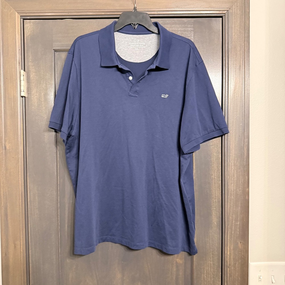 Vineyard Vines Mens Edgartown Polo Shirt Navy‎ Blue XXL Short Sleeve Whale Logo
